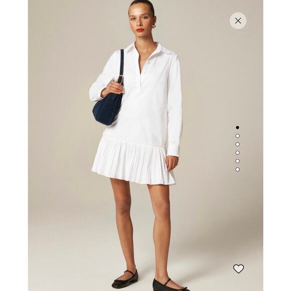 NWT J.Crew Amelia long-sleeve shirt-dress in cotton poplin - Picture 1 of 13